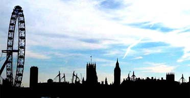 A view of London's skyline from Waterloo bridge